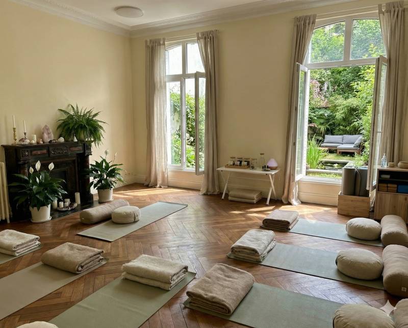 Location de lieu pour le bien-être pour les organisateurs de retraites urbaines avec accès direct à un espace détente et un jardin verdoyant au Havre